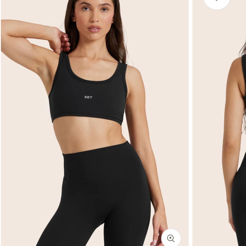 SOLD OUT SET active Airluxe Breathe Scoop Onxy Black Sports Bra